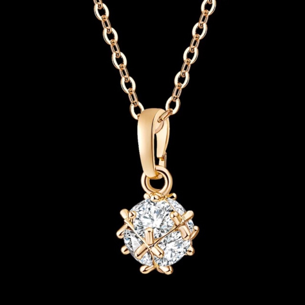 Elegant Gold Plated Crystal Ball Necklace